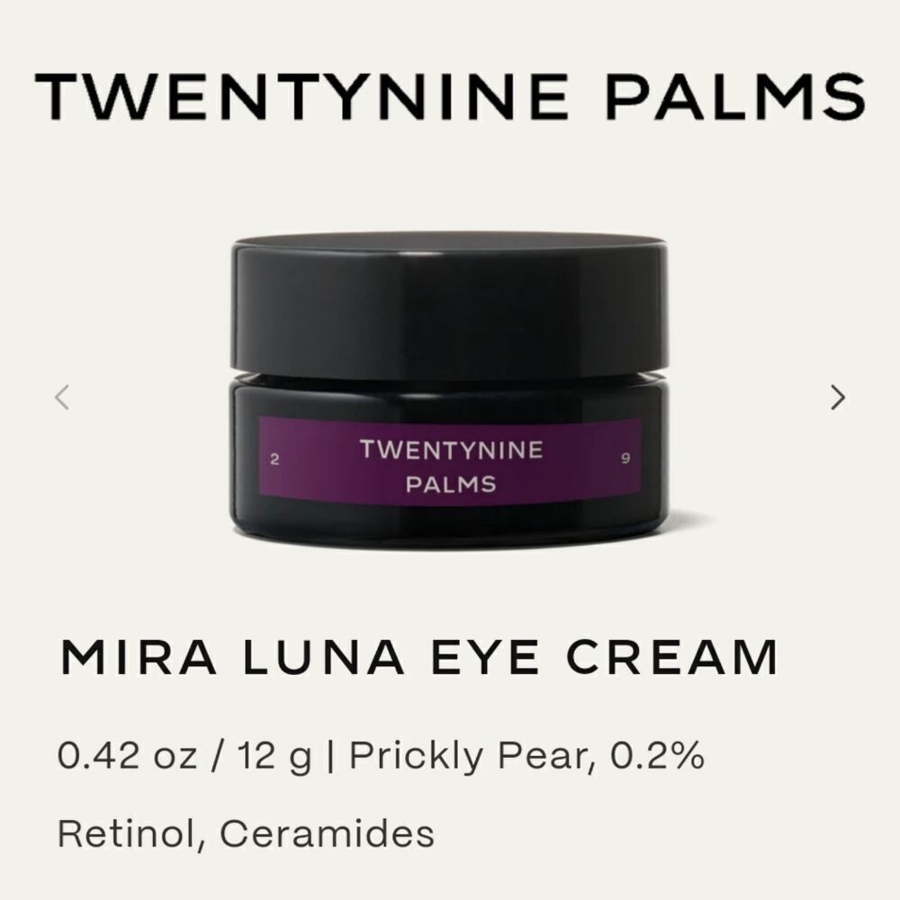 NEW TWENTYNINE PALMS MIRA LUNA RETINOL CERAMIIDES CLEAN BEAUTY EYE CREAM .42 OZ